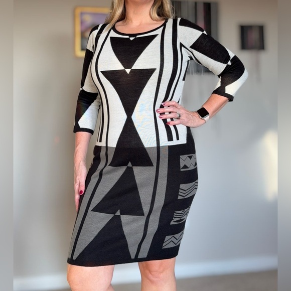 The Limited Black and Gray Long Sleeve Dress - Picture 4 of 13